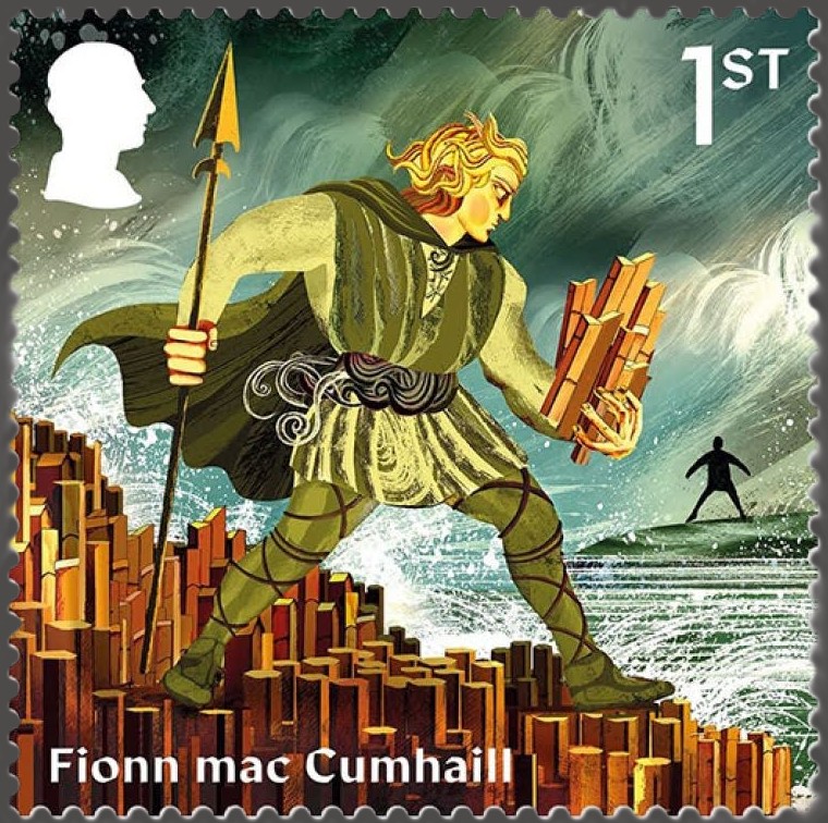 フィン・マックール（Finn McCool）ケルト神話の英雄 知識のサーモン 英国切手 Ireland mythology stamp UK 2025