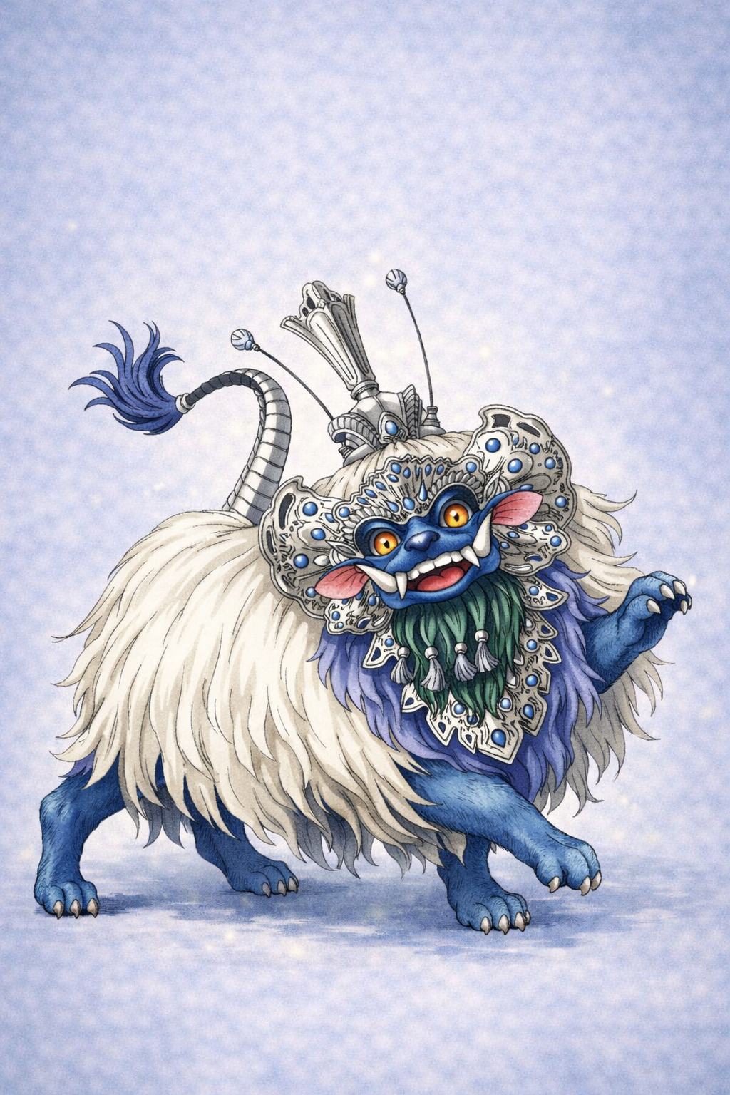 バロン(Barong)をモチーフにしたファンタジーゲーム風オリジナルイラスト