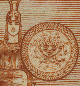 メデューサ（Medusa）アテナの盾 ギリシャ神話切手 Greek mythology stamp Greece 1937