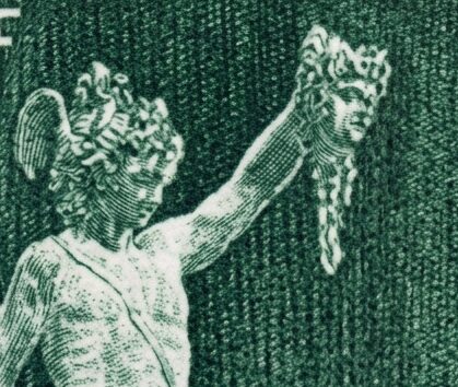 （拡大）メデューサの首を掲げるペルセウス ギリシア神話切手 Greek mythology stamp Mali 1973