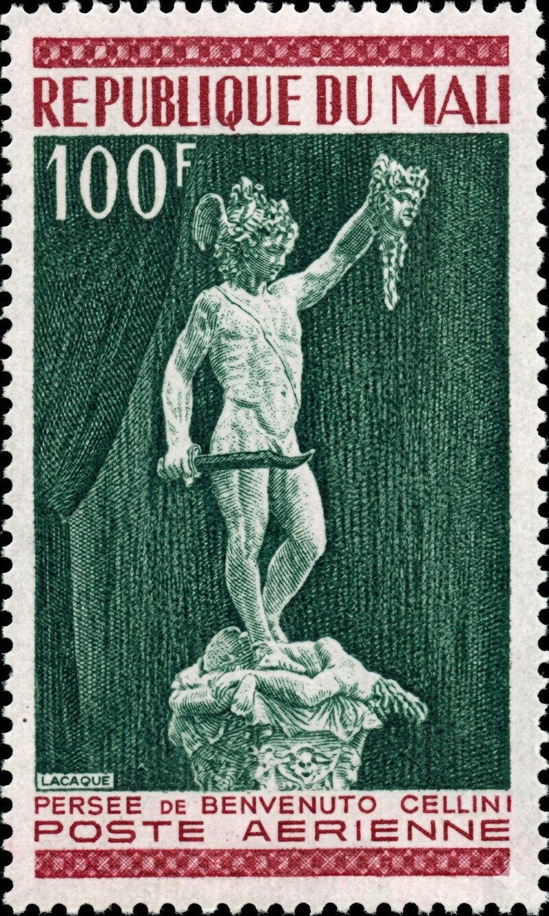メデューサ（Medusa）メデューサの首を掲げるペルセウス ギリシア神話切手 Greek mythology stamp Mali 1973