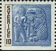 ティール（Tire）戦と正義の神 北欧神話切手 Norse mythology stamp Sweden 1967