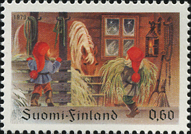 クリスマスエルフ（Christmas Elf）北欧小人妖精 フィンランド1979　folklore stamp Finland 1979