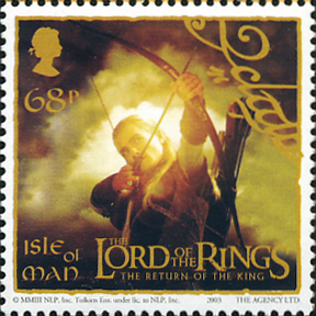 レゴラス（Legolas）エルフの弓使い マン島2003 Lord of the Rings fantasy stamp Isle of Man 2003