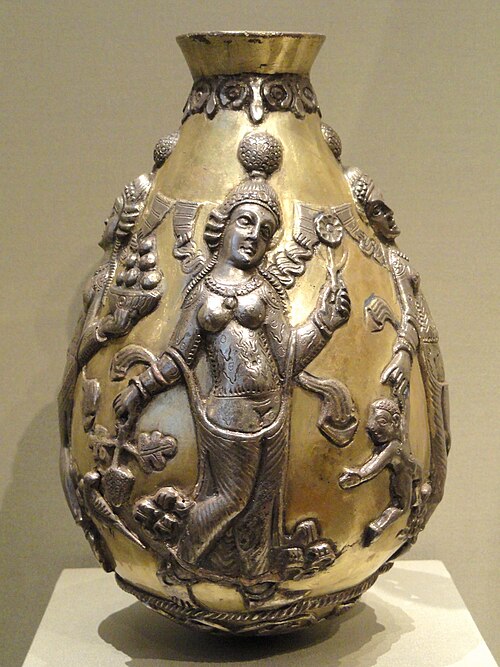 アナーヒター神像装飾壺 Ancient Anahita vessel Iranian goddess artifact Cleveland Museum of Art