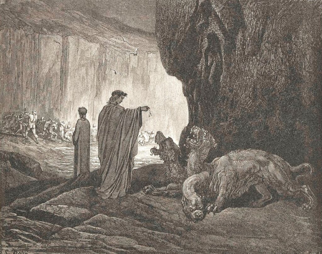 ケルベロス(Cerberus)地獄の番犬 ダンテ神曲挿絵 ギュスターヴ・ドレ Greek mythology artwork