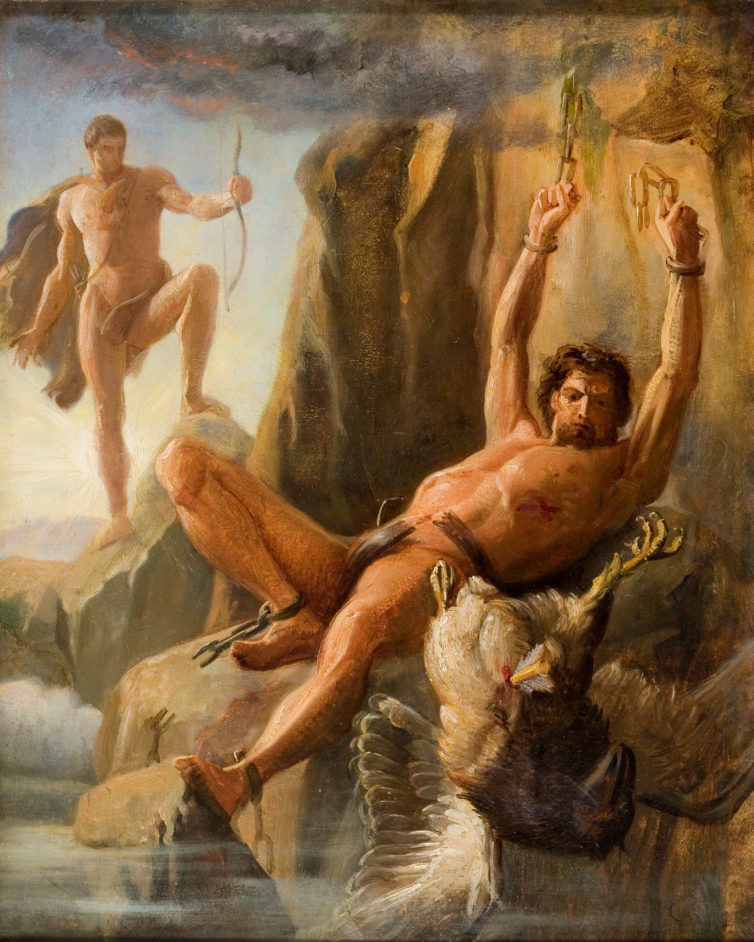 「ヘラクレスによるプロメテウスの解放」ギュスターヴ・モローの絵画 Gustave Moreau Prometheus