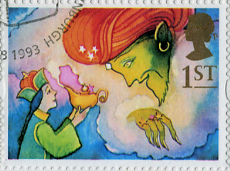 イフリート(Ifrit)アラジンと魔法のランプ アラビアンナイト切手 Arabian mythology stamp United Kingdom 1993