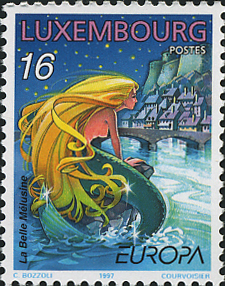 マーメイド（Mermaid）を描いたヨーロッパ伝承切手｜ルクセンブルク（Luxembourg）1997年