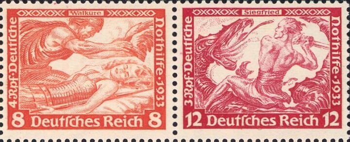 ブリュンヒルド(Brynhildr)ヴァルキリー 北欧神話切手 Germany 1933 Norse mythology stamp