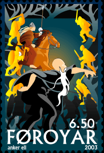 ヴァルキリー(Valkyrie)戦乙女 北欧神話切手 Faroe Islands 2003 Norse mythology stamp