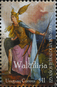 ヴァルキリー(Valkyrie)戦死者を導く戦乙女 北欧神話切手 Uruguay 2001 Norse mythology stamp