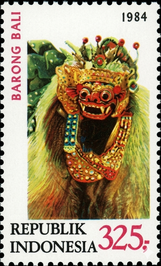 バロン(Barong)を描いたバリ島伝承切手|インドネシア(Indonesia)1984年