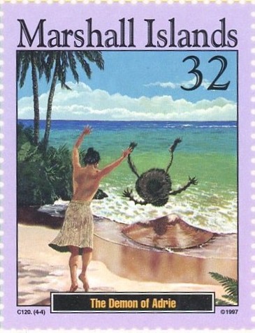アドリエの悪魔(The Demon of Adrie)を描いたマーシャル諸島民話切手|マーシャル諸島(Marshall Islands)1997年