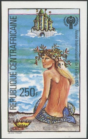 マーメイド（Mermaid）を描いた伝説の生き物切手｜中央アフリカ（Central Africa）1979年