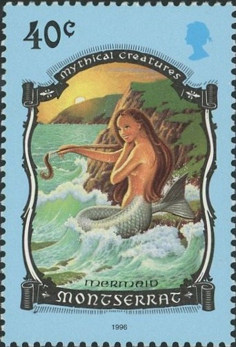 マーメイド（Mermaid）を描いた伝説の生き物切手｜モントセラト（Montserrat）1996年