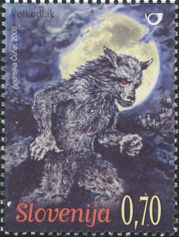 狼男・ヴォルコドラク（Volkodlak）を描いたヨーロッパ伝承切手｜スロベニア（Slovenia）2009年